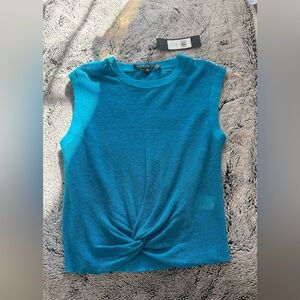 Veronica Beard Turquoise Twist Tank Top
